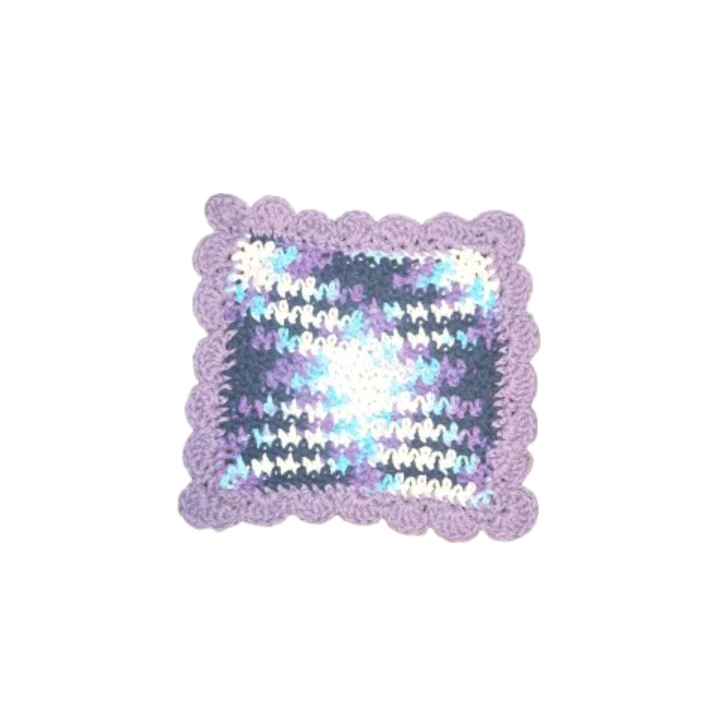 Handcrafted Purple and White Crochet Potholder